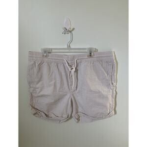H & M LOGG Drawstring 100% Cotton Shorts Khaki Tan Pockets Roll Cuffs